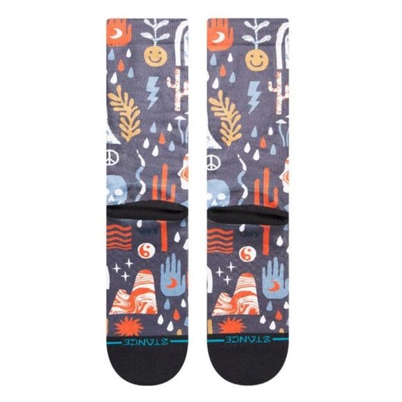 Stance Terrain Crew Socks Washed Black NWT Medium - Picture 3 of 4
